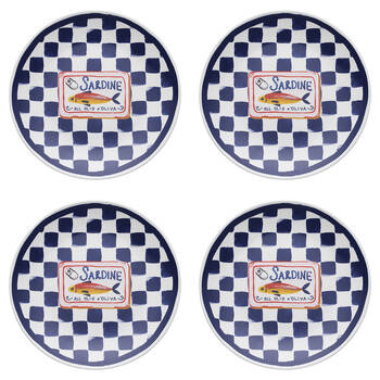 4PK Porto Cucina Porcelain Round Serving Platter 30cm Sardine