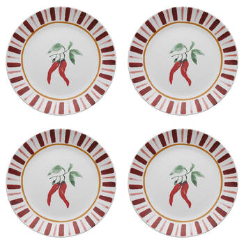 4PK Porto Cucina Porcelain Round Serving Platter 30cm Chilli