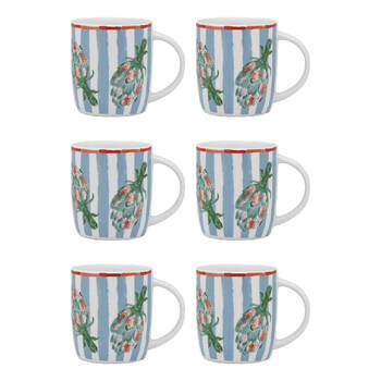 6PK Porto Cucina Porcelain Travel Drinking Mug 12cm/300ml - Artichoke