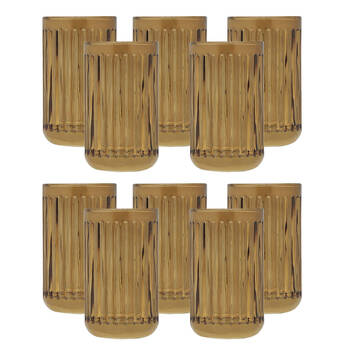 12PK Porto Ellis Glass Tumbler Cup Bath Organiser 12x7cm - Amber