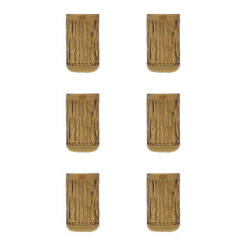 6PK Porto Ellis Glass Tumbler Cup Bath Organiser 12x7cm - Amber