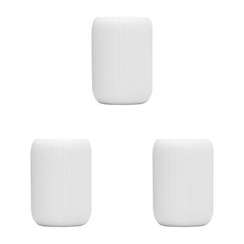3PK Porto York Ceramic Tumbler Cup Bath Organiser 10.5x7.5cm - White