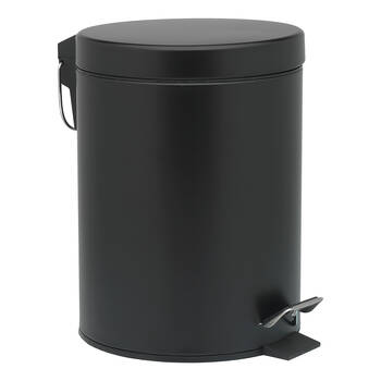 Porto Utility 5L Soft Closing Tin Pedal Trash Bin Black