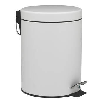 Porto Utility 5L Soft Closing Tin Pedal Trash Bin White