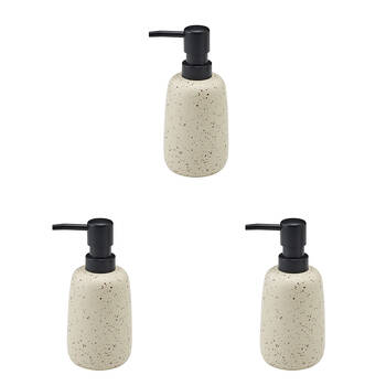 3PK Porto Reactive Glaze Stoneware Perry Bathroom Liquid Soap Dispenser Oat