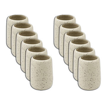 12PK Porto Reactive Glaze Stoneware Perry Bathroom Storage Tumbler Cup Oat