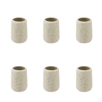 6PK Porto Reactive Glaze Stoneware Perry Bathroom Storage Tumbler Cup Oat