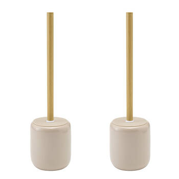 2PK Porto Reactive Glaze Stoneware Hamilton Bathroom Toilet Brush Holder Blush