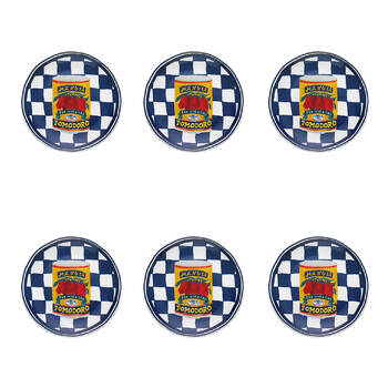 6PK Porto Valentina Porcelain Round Side Plate Tinned Tomato 20cm