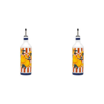 2PK Porto Valentina Porcelain Oil Bottle Pourer Container 750ml