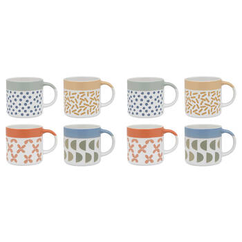 8pc Porto Loft 320ml Stoneware Mugs Drinking Cup Assorted