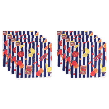 8pc Porto Valentina Cotton Table Napkins Square 45cm