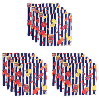 12pc Porto Valentina Cotton Table Napkins Square 45cm