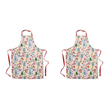 2PK Porto Night Before Christmas Kitchen Cooking Apron 70x95cm Multi-Coloured