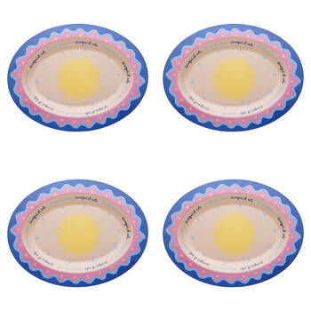 4PK Porto Sole Outdoor Entertaining Oval Serving Platter 45.7cm Multi-Coloured