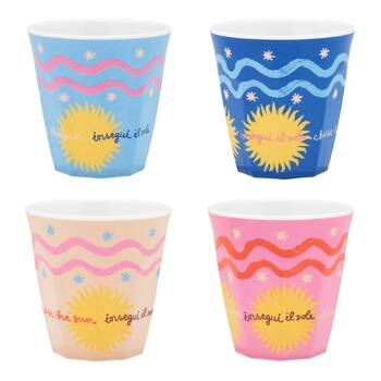 4pc Porto Sole Outdoor Entertaining Tumblers 250ml Blush, Sea, Indigo, Pink