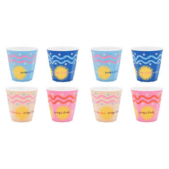 2x 4pc Porto Sole Outdoor Entertaining Tumblers 250ml Blush, Sea, Indigo, Pink