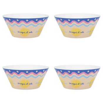 4PK Porto Sole Outdoor Entertaining Round Serving Bowl 25.7cm Multi-Coloured