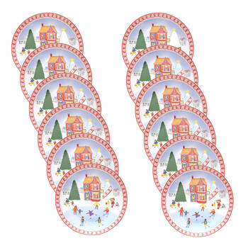 12PK Porto Porcelain Night Before Dinner Plate 20cm Ice Skating