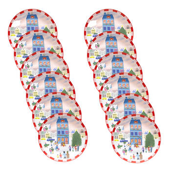 12PK Porto Porcelain Night Before Christmas Dinner Plate 20cm Village