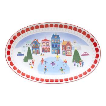 Porto Porcelain Night Before Oval Serving Platter 40cm Multi-Coloured