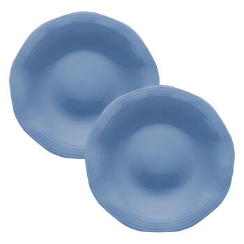 2PK Porto High Gloss Campania Soda Lime Glass Serving Platter 31cm Coast