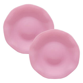 2PK Porto High Gloss Campania Soda Lime Glass Serving Platter 31cm Rose