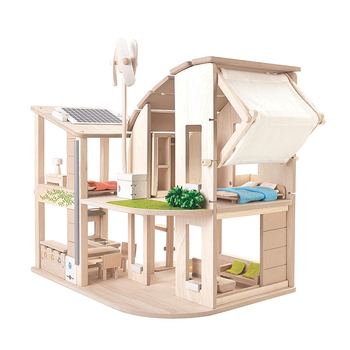 Plan Toys Green Dollhouse w/ Furniture Kids/Childrens Toy Playset 3+