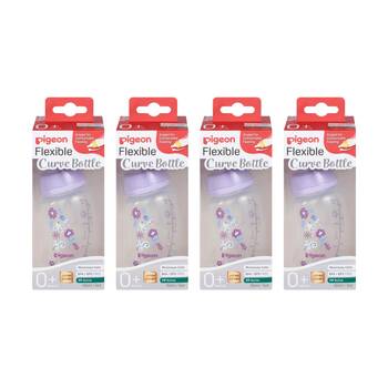 4PK Pigeon Flexible Curve Baby Bottle PP Garden 150ml Anti-Colic Silicone 0m+
