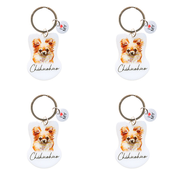 4PK Splosh Pet Chihuahua Keyring/Keychain Hanging Accessory 4x8.5cm