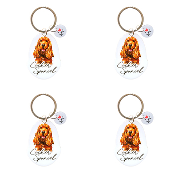 4PK Splosh Pet Cocker Spaniel Keyring/Keychain Hanging Accessory 4x8.5cm