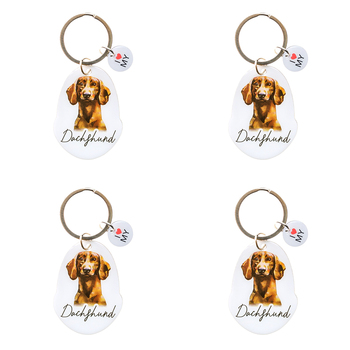 4PK Splosh Pet Dachshund Keyring/Keychain Hanging Accessory 4x8.5cm