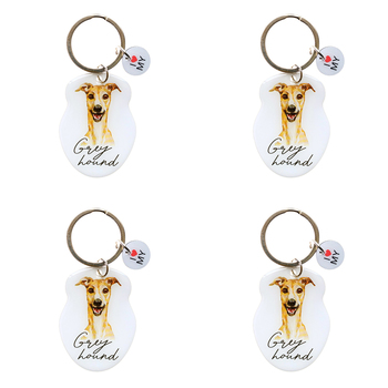 4PK Splosh Pet Greyhound Keyring/Keychain Hanging Accessory 4x8.5cm