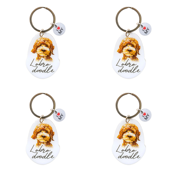 4PK Splosh Pet Labradoodle Keyring/Keychain Hanging Accessory 4x8.5cm