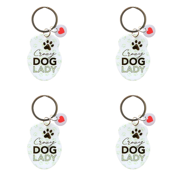 4PK Splosh Pet Crazy Dog Lady Keyring/Keychain Hanging Accessory 4x8.5cm