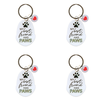 4PK Splosh Pet Best Friend Has Paws Keyring/Keychain Hanging Accessory 4x8.5cm