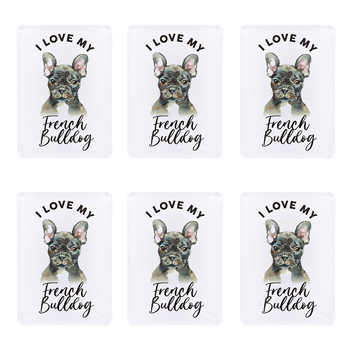 6PK Splosh Pet Lovers French Bulldog Acrylic Magnet Decor 7x5cm
