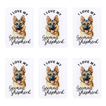 6PK Splosh Pet Lovers German Shepherd Acrylic Magnet Decor 7x5cm