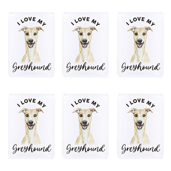 6PK Splosh Pet Lovers Greyhound Acrylic Magnet Decor 7x5cm