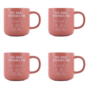 4PK Splosh Pet Lovers Big Deal Ceramic Mug Drinkware 12x9cm - Pink