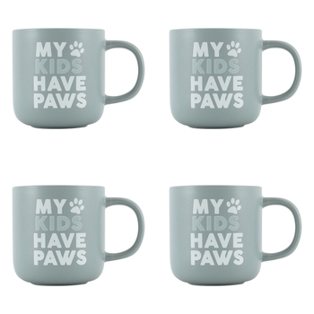 4PK Splosh Pet Lovers Kids Have Paws Ceramic Mug Drinkware 12x9cm - Blue
