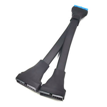 Cruxtec 19/20 Pin Male-to-Female Extension/Splitter Cable for Desktop PC 1-to-2 