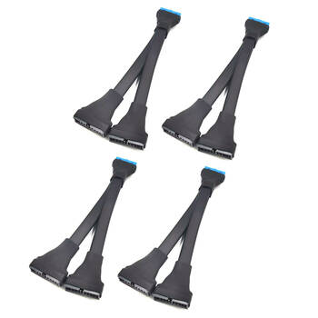 4PK Cruxtec 19/20 Pin Male-to-Female Extension/Splitter Cable for Desktop PC 1-to-2 