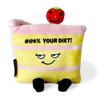 Punchkins #@*% Your Diet! Cake Slice Plush Stuffed Soft Toy 17cm