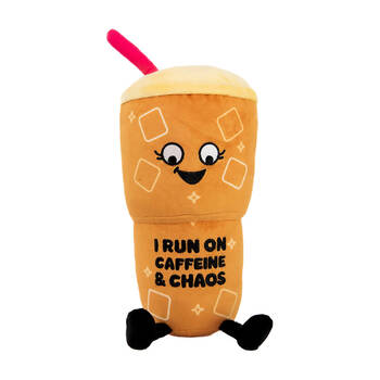 Punchkins I run On Caffeine & Chaos Plush Toy 26x12cm - Orange