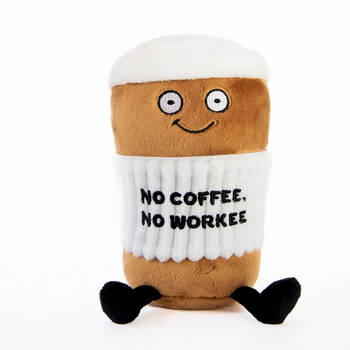 Punchkins No Coffee No Workee Plush Toy Home/Office Decor 12x17cm