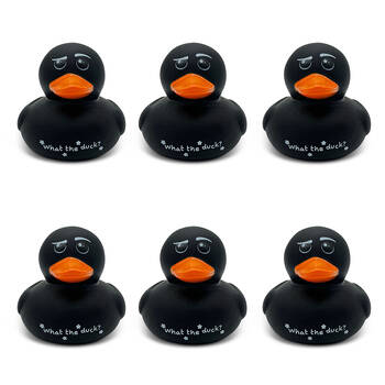 6PK Punchkins Sassy Rubber Ducks Bath Toy 16x18cm - Black 8y+