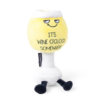Punchkins It's Wine O'Clock Somewhere White Wine Adults Plush Toy 20cm