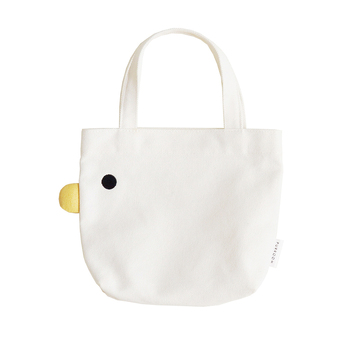 Purroom 41x38cm Chick Cotton/Canvas Tote Bag Large - White
