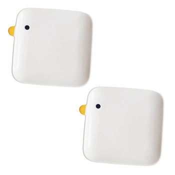 2PK Purroom 15cm Ceramic Dinning Plate Dish Square - White